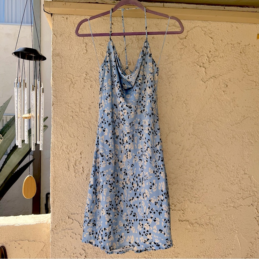 ASTR the Label Medford Light Blue Cowl Neck Dress